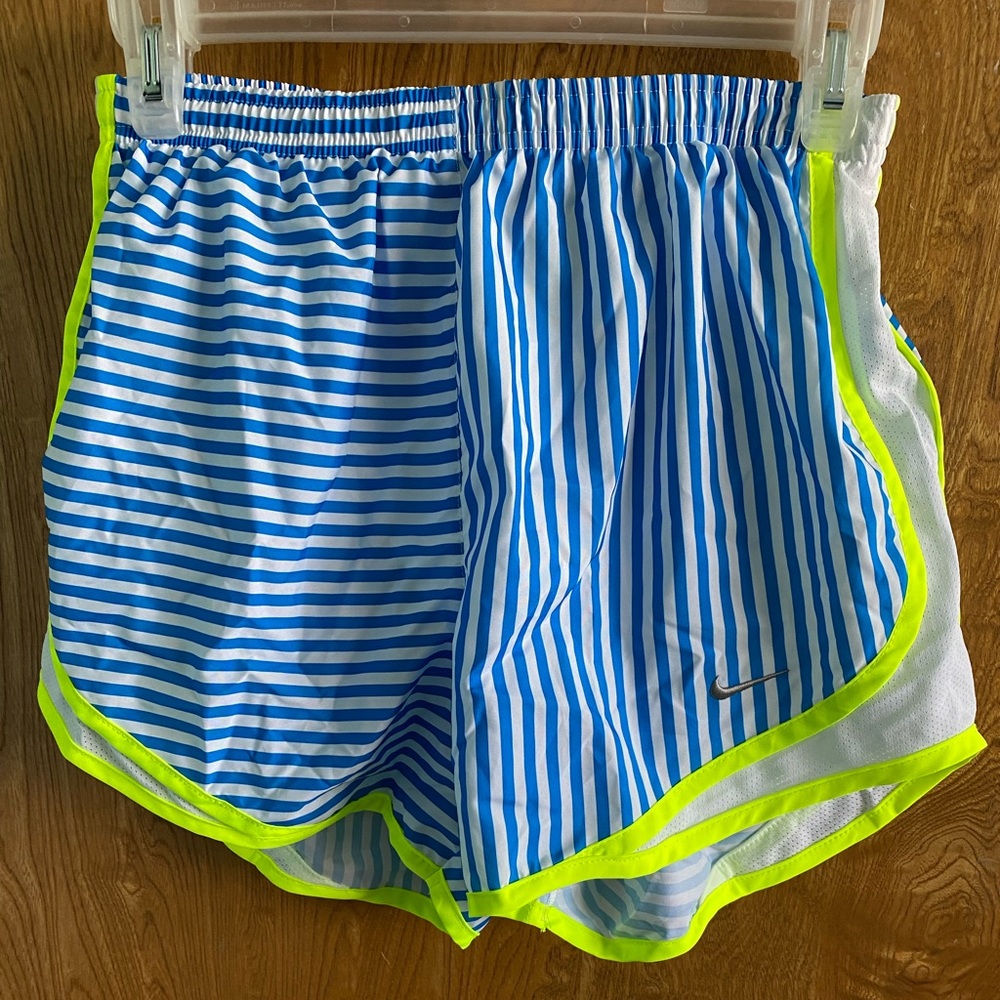 Women’s Nike Dri Fit Athletic Running Shorts Blue Neon Small
